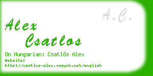 alex csatlos business card